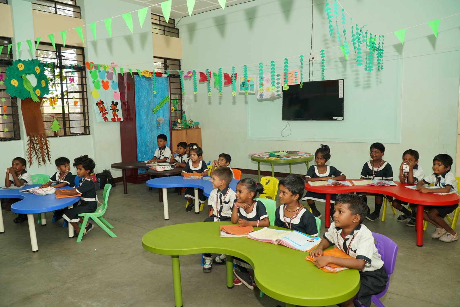 Students learning computers